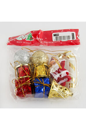 9 Adet Karışık Yılbaşı Ağaç Süsü