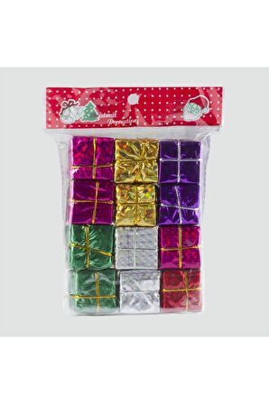 12'li Hediye Paketi Figürlü Yılbaşı Ağaç Süsü