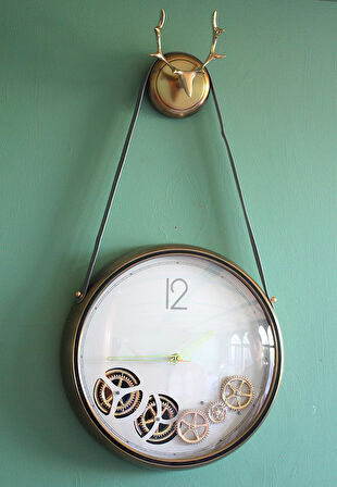 Çarklı Geyikli Duvar Saati