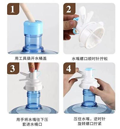 Damacana Musluk Başlığı ve Metal Ayak Stand Seti