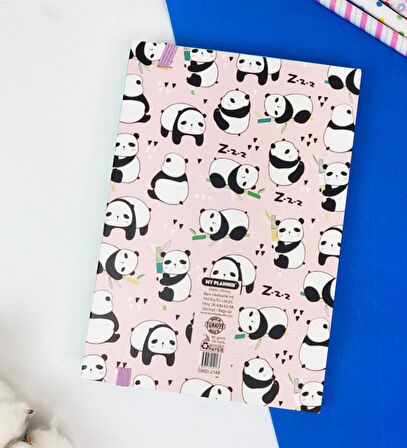 Panda Tasarımlı Lastikli Defter