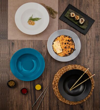 Ahşap Chopstick Ve Noodle Makarna Tabağı Set