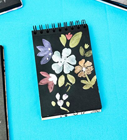 17x12Cm Sketch Book - Eskiz Defteri - Siyah Sayfa - 120 Gr - 64 Yaprak