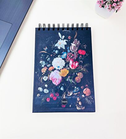 21x14Cm Üstten Spiralli Sketch Book - Eskiz Defteri - Siyah Sayfa - 260 Gr - 56 Yaprak