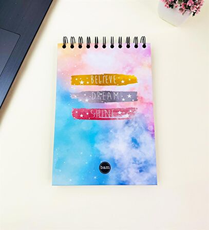 21x14Cm Üstten Spiralli Sketch Book - Eskiz Defteri - Siyah Sayfa - 260 Gr - 56 Yaprak