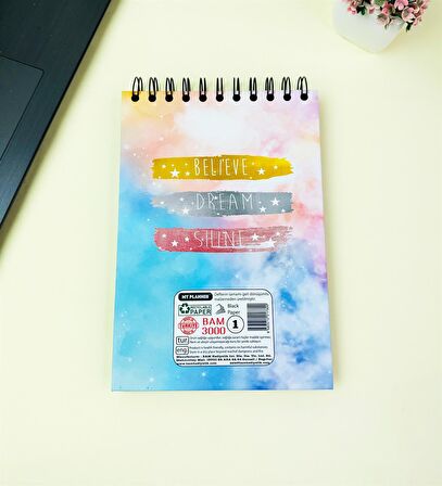 21x14Cm Üstten Spiralli Sketch Book - Eskiz Defteri - Siyah Sayfa - 260 Gr - 56 Yaprak
