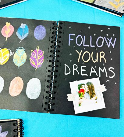 23x16Cm Sketch Book - Eskiz Defteri - Siyah Sayfa - 120 Gr - 64 Yaprak