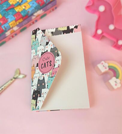 Sevimli Kedi Tasarımlı Zarf Defter