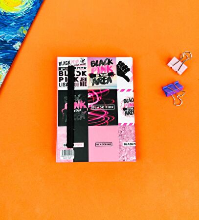 Black Pink Tasarımlı Sert Kapaklı Mini Defter