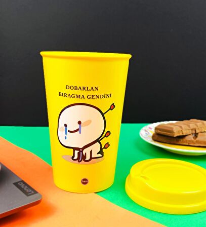 2'Li Motto Tasarımlı Plastik Kahve Bardağı