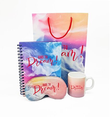 Dare To Dream Tasarımlı Karton Kutulu Set