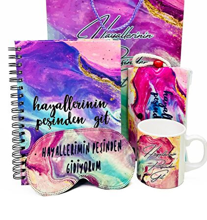 Hayallerinin Peşinden Git Tasarımlı Karton Kutulu Set