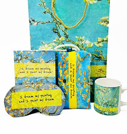 Van Gogh Badem Çiçeği Tasarımlı Karton Kutulu Set