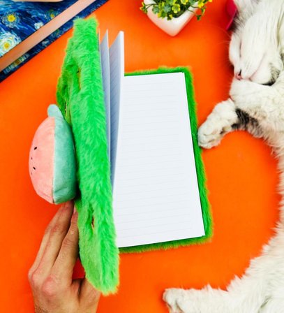 Sevimli Meyve Kabartmalı Peluş Defter
