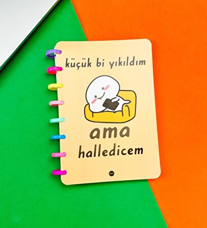 Küçük Bi Yıkıldım Tasarımlı Yeni Nesil Kalp Spiralli Defter
