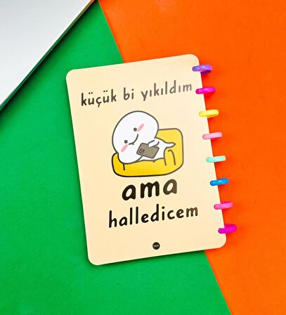 Küçük Bi Yıkıldım Tasarımlı Yeni Nesil Kalp Spiralli Defter
