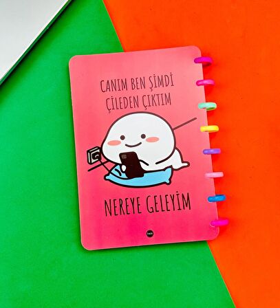 Çileden Çıktım Tasarımlı Yeni Nesil Kalp Spiralli Defter