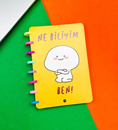 Ne Biliyim Ben Tasarımlı Yeni Nesil Kalp Spiralli Defter