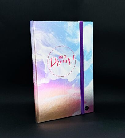 Metal Kapaklı Dare To Dream Tasarımlı Lastikli Defter