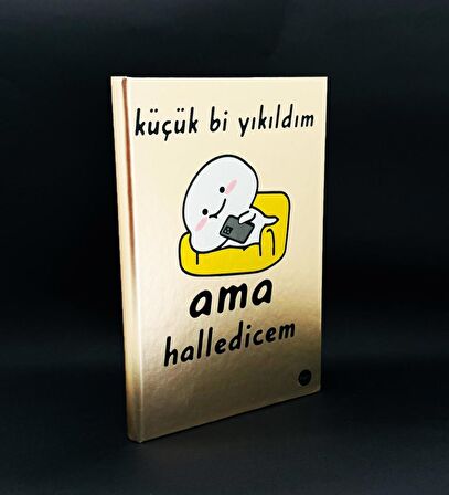 Metal Kapaklı Küçük Bi Yıkıldım Tasarımlı Lastikli Defter