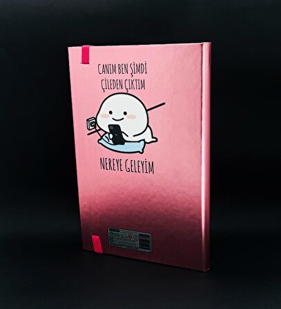 Metal Kapaklı Çileden Çıktım Tasarımlı Lastikli Defter
