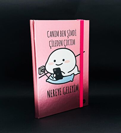 Metal Kapaklı Çileden Çıktım Tasarımlı Lastikli Defter