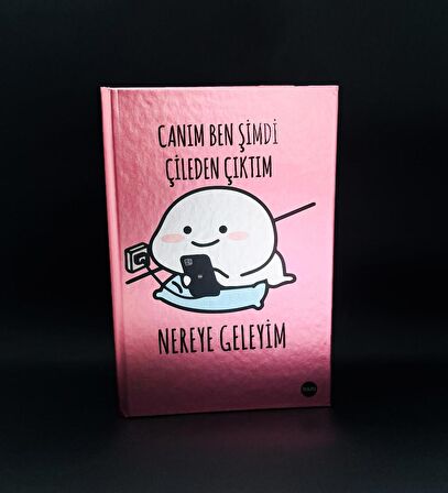 Metal Kapaklı Çileden Çıktım Tasarımlı Lastikli Defter