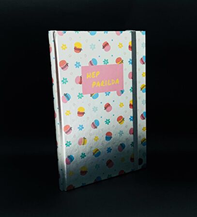 Metal Kapaklı Hep Parılda Tasarımlı Lastikli Defter