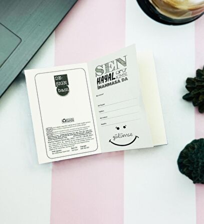 Regret Nothing Tasarımlı Sert Kapaklı Mini Defter	