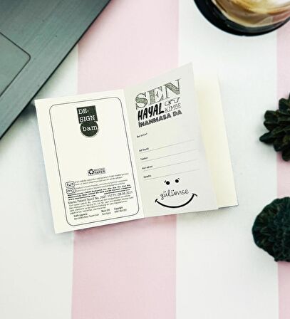 Follow Your Dreams Papatya Tasarımlı Sert Kapaklı Mini Defter