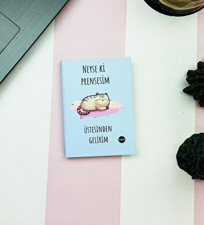 Neyse Ki Prensesim Tasarımlı Sert Kapaklı Mini Defter	