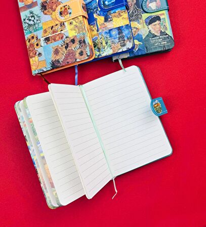 Van Gogh Kolaj Tasarımlı Mıknatıs Kapaklı Defter  BM-1204