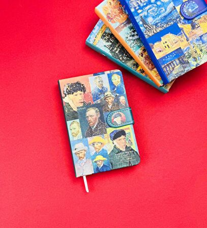 Van Gogh Kolaj Tasarımlı Mıknatıs Kapaklı Defter  BM-1204