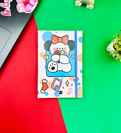 Bow Rabbit Tasarımlı Lastikli Defter