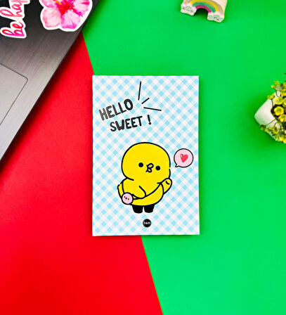 Hello Sweet Civciv Tasarımlı Lastikli Defter