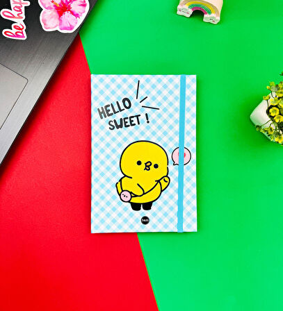 Hello Sweet Civciv Tasarımlı Lastikli Defter
