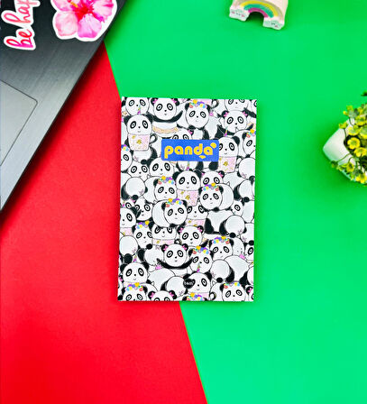 Panda Pattern Tasarımlı Lastikli Defter