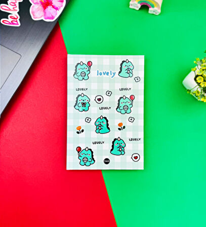 Dino Lovely Kawai Tasarımlı Lastikli Defter