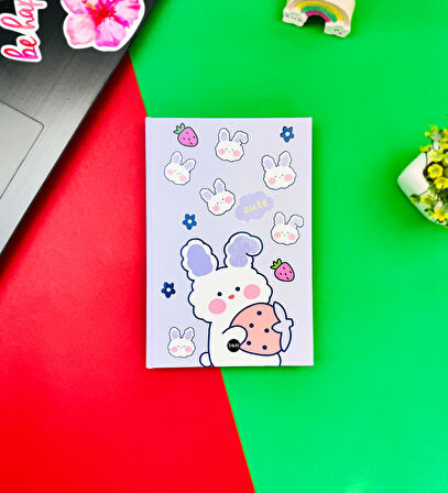 Rabbit Cute Tasarımlı Lastikli Defter