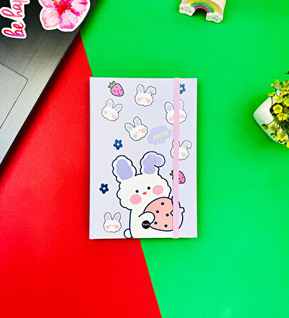 Rabbit Cute Tasarımlı Lastikli Defter