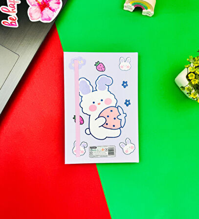 Rabbit Cute Tasarımlı Lastikli Defter