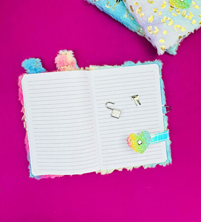Tavşan Peluş Kilit Kapak Defter
