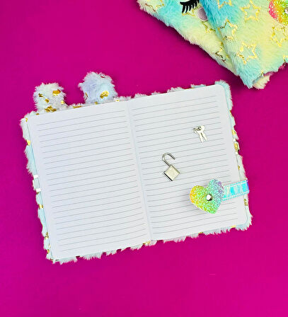 Tavşan Peluş Kilit Kapak Defter