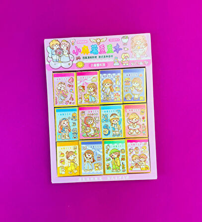 Mini Prenses 3'lü Sticker Defter Seti