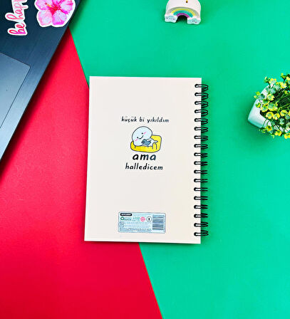 Küçük Bi Yıkıldım Tasarımlı Spiralli Defter