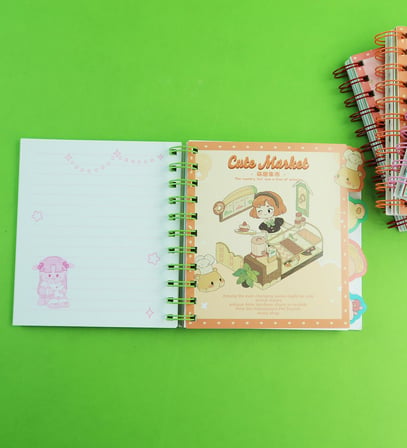Cute Market Hologram Kapaklı 4 Bölmeli Spiral Defter