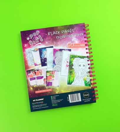 Pop Girl Boyama Kitabı – 60 Sayfa Spiral Defter – Karakter ve Mandala Desenli Boyama Kitabı