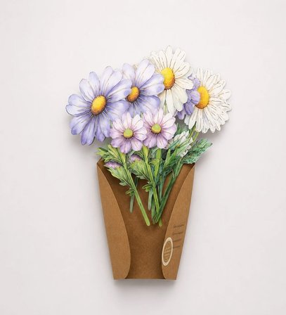 Çiçek Buketi Scrapbook Kağıdı