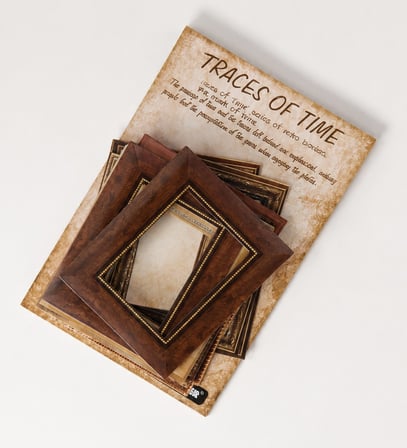 Nostaljik Çerçeve Scrapbook Süsleme Kağıt Seti