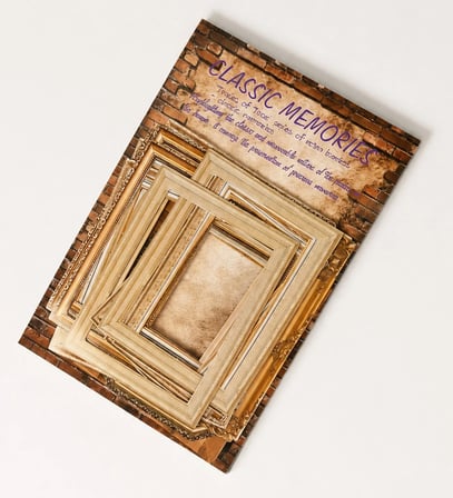 Nostaljik Çerçeve Scrapbook Süsleme Kağıt Seti